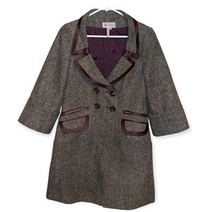 BCBGeneration - vintage y2k -tweed type Textured Coat, button front- big collar